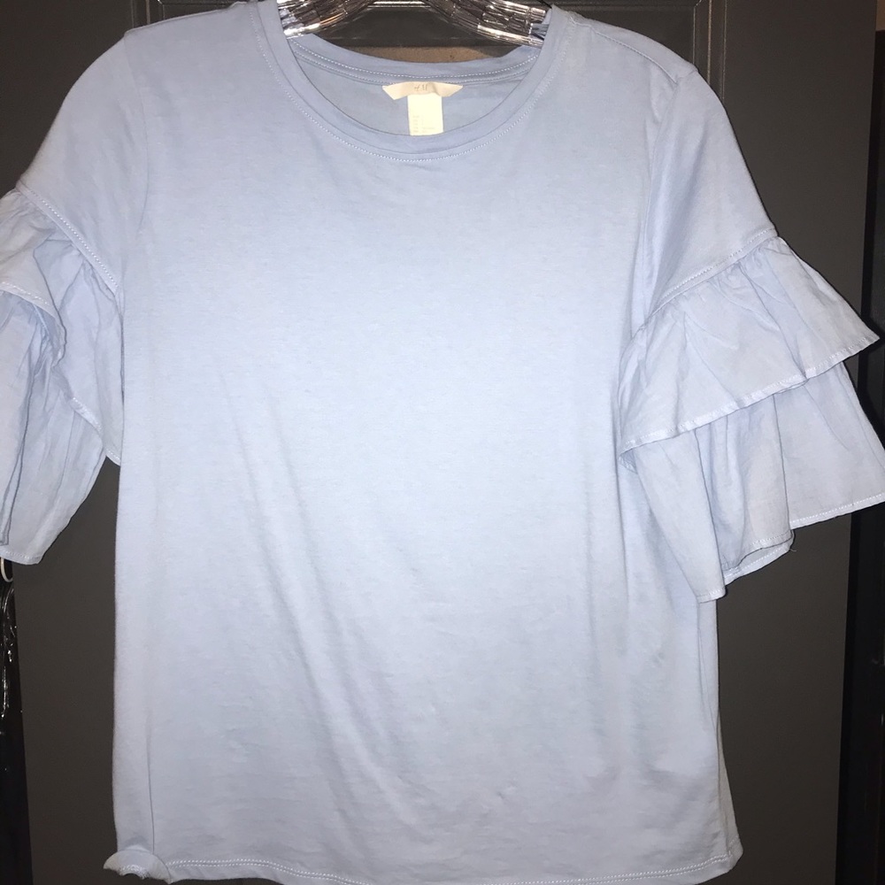 H&M blue peplum top